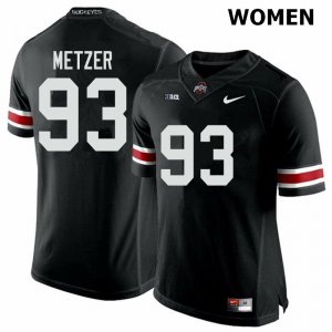 Women's Ohio State Buckeyes #93 Jake Metzer Black Nike NCAA College Football Jersey Official TUC6144HZ